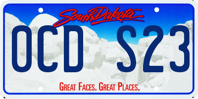 SD license plate 0CDS23