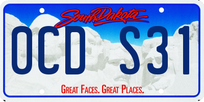 SD license plate 0CDS31