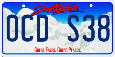 SD license plate 0CDS38