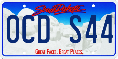 SD license plate 0CDS44