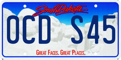 SD license plate 0CDS45