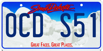 SD license plate 0CDS51
