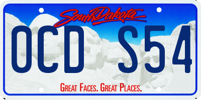 SD license plate 0CDS54