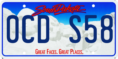 SD license plate 0CDS58
