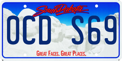 SD license plate 0CDS69