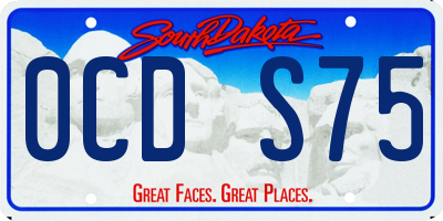 SD license plate 0CDS75