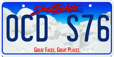 SD license plate 0CDS76