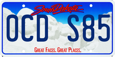 SD license plate 0CDS85