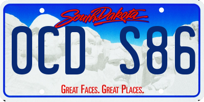 SD license plate 0CDS86