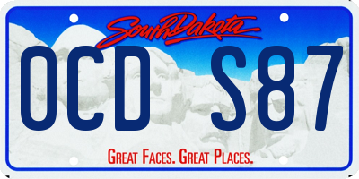 SD license plate 0CDS87