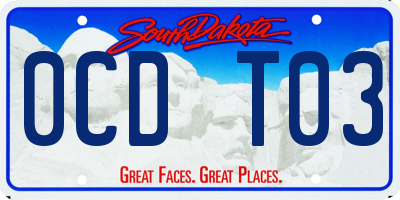 SD license plate 0CDT03