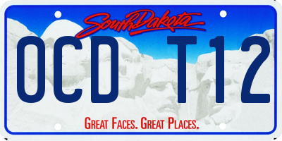 SD license plate 0CDT12