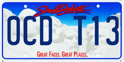 SD license plate 0CDT13