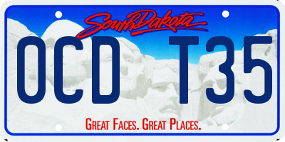 SD license plate 0CDT35