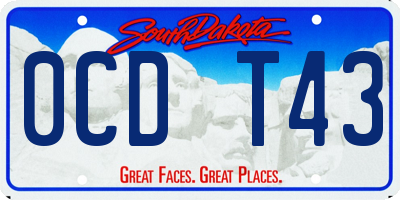 SD license plate 0CDT43
