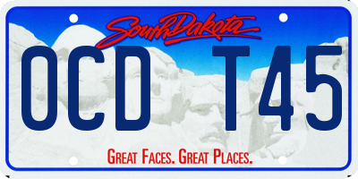 SD license plate 0CDT45