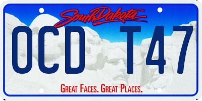 SD license plate 0CDT47