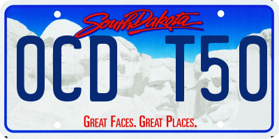 SD license plate 0CDT50
