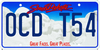 SD license plate 0CDT54