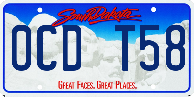 SD license plate 0CDT58