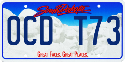 SD license plate 0CDT73