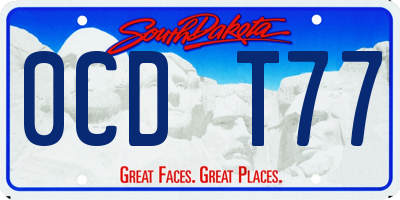 SD license plate 0CDT77