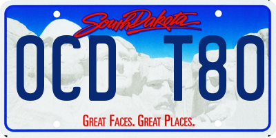 SD license plate 0CDT80