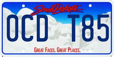 SD license plate 0CDT85