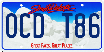 SD license plate 0CDT86