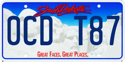 SD license plate 0CDT87