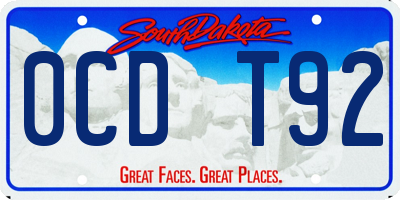 SD license plate 0CDT92