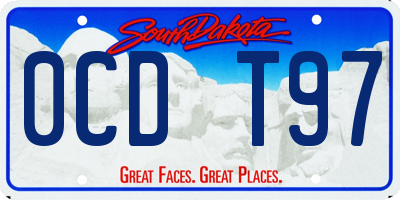 SD license plate 0CDT97