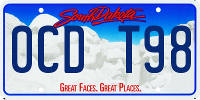 SD license plate 0CDT98