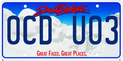 SD license plate 0CDU03