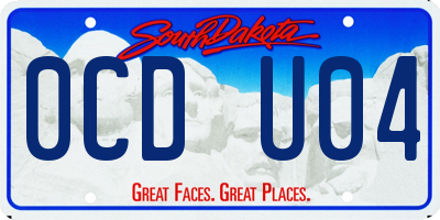 SD license plate 0CDU04