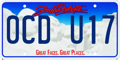 SD license plate 0CDU17