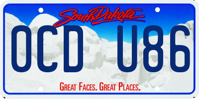 SD license plate 0CDU86