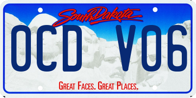 SD license plate 0CDV06