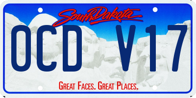 SD license plate 0CDV17