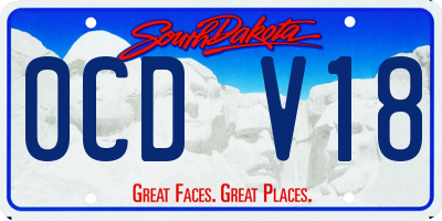 SD license plate 0CDV18