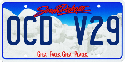 SD license plate 0CDV29