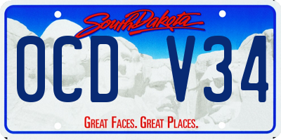SD license plate 0CDV34
