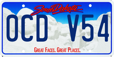 SD license plate 0CDV54