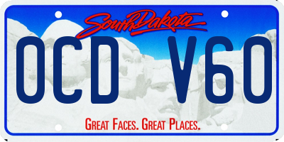 SD license plate 0CDV60
