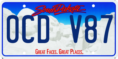 SD license plate 0CDV87