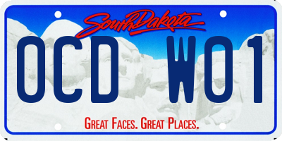 SD license plate 0CDW01