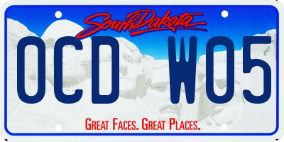 SD license plate 0CDW05