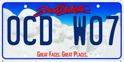SD license plate 0CDW07