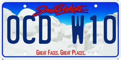 SD license plate 0CDW10