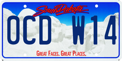 SD license plate 0CDW14